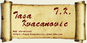 Tasa Kvačanović vizit kartica